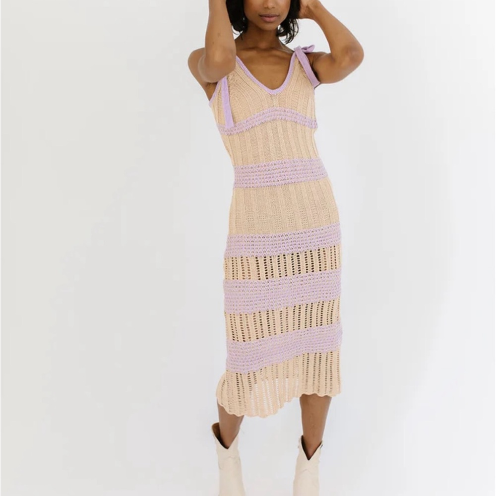 zoco crochet tie strap dress